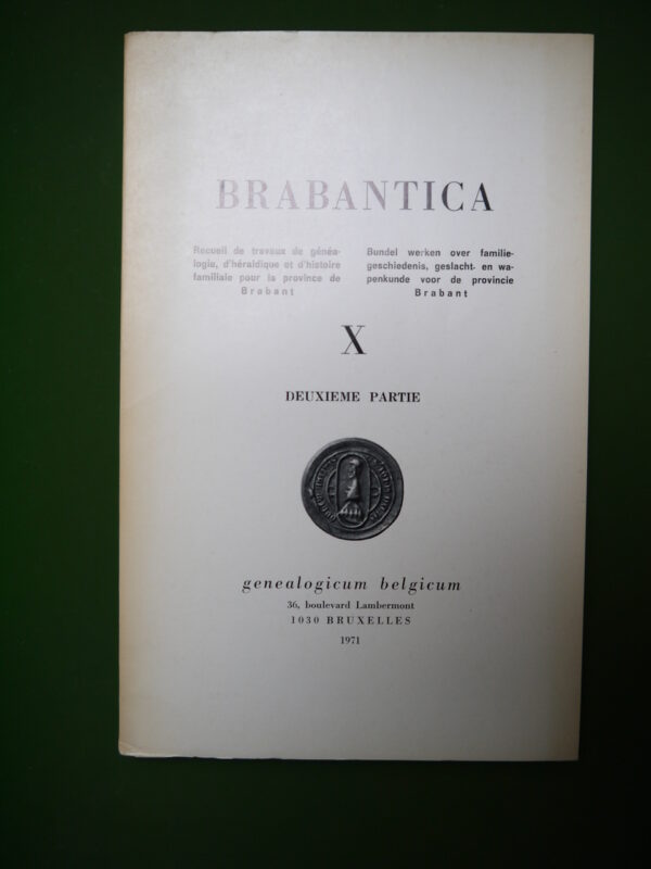 Brabantica X (deuxième partie), divers, Genealogicum belgicum, 1971