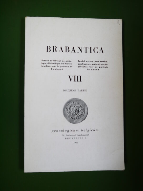 Brabantica VIII (deuxième partie), divers, Genealogicum belgicum, 1966